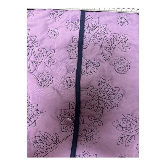 Analogy Quilted Jacket Floral Print Lavender Snap Down Jacket - S - Picture 6 of 8